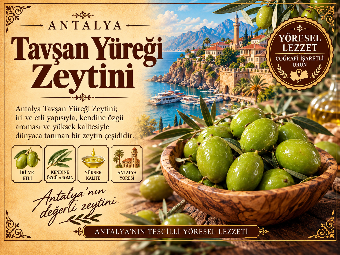 Antalya Tavşan Yüreği Zeytini